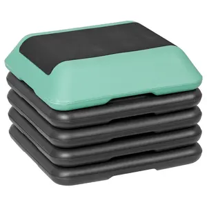 Segawe 16" x 16" Adjustable Fitness Aerobic Step Stepper Workout Trainer Exercise Stepper with 4 Risers for Home Workouts & Core Strengthening