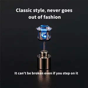 LED Light-Up Stud Earrings, Korean Style Zircon Earrings - Sexy Trendy Metal Earrings for Bar Parties, Perfect Halloween Accessories