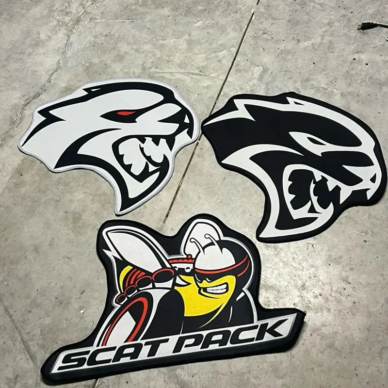 TsunamiWave Hellcat-Scat Textile Fabric Edgy Area Rug - 2x2 ft Compact Indoor Man Cave Decor Items, Art Piece, Ideal Gift for Men's Room, Edgy Area Rugs