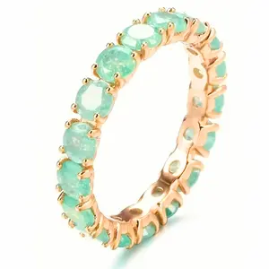 Bohemian Style Promise Ring With Cubic Zirconia, Green Or Aqua, Engagement And Wedding Jewelry