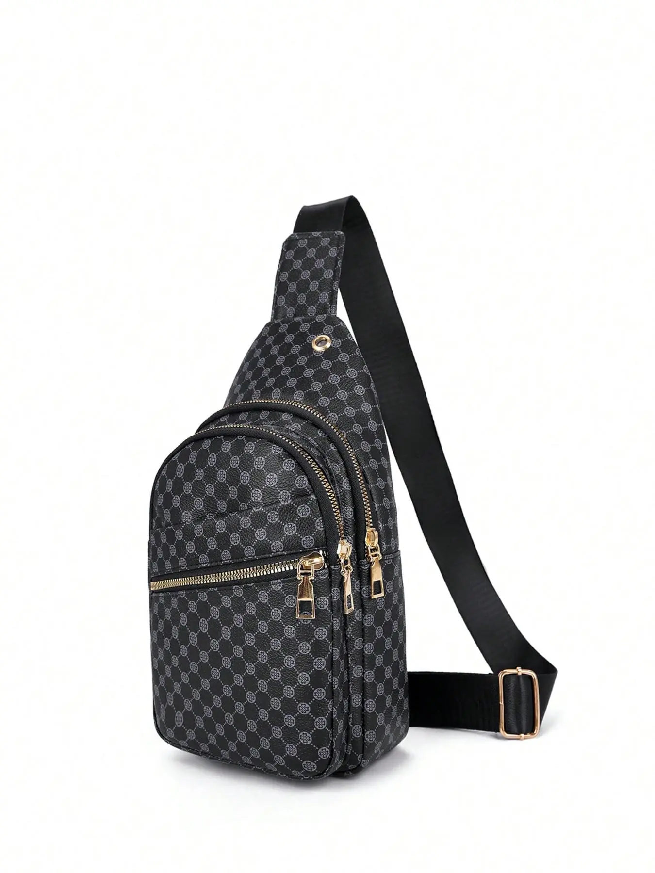 Men's Casual Geometric Pattern Bum Bag, Simple Matching PU Fanny Pack, Portable Travel Bag, Student Men's Chest Bag and Waist Bag, Belt Bag, Zipper Fanny Pack, Bumbag