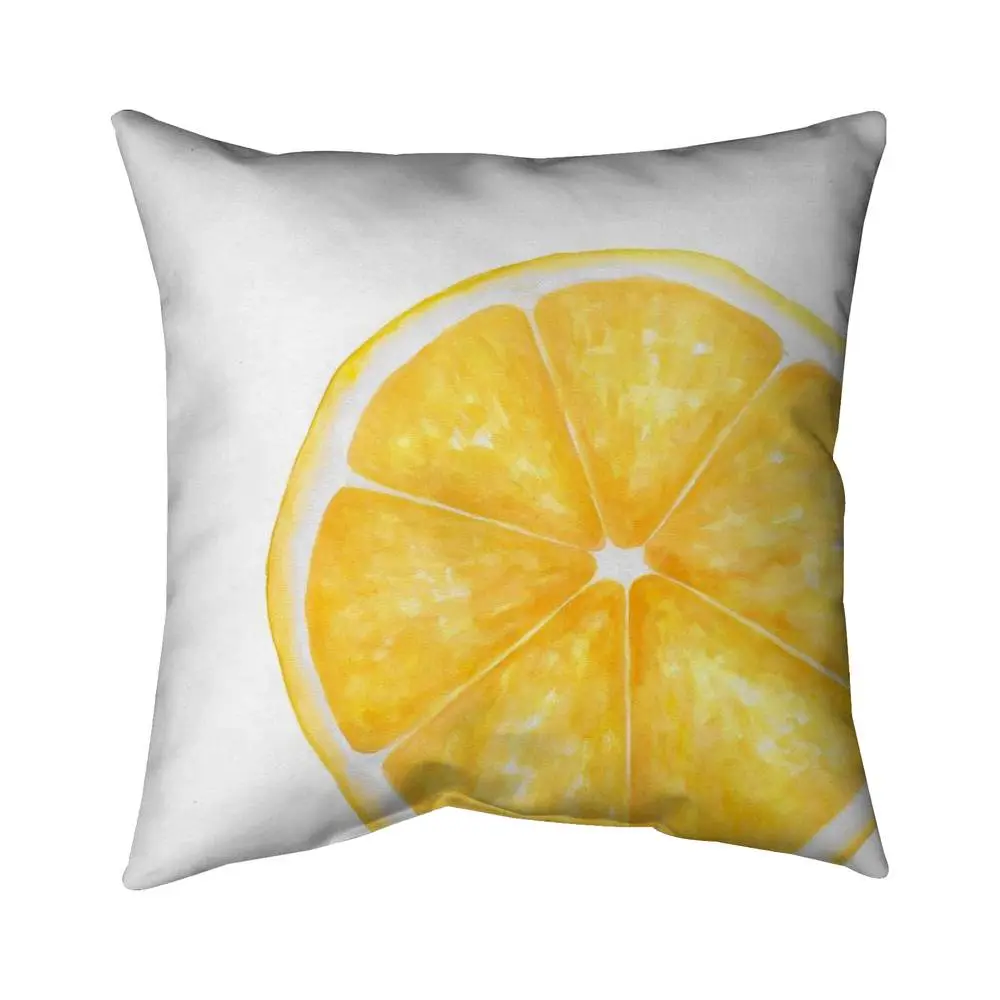 360 Stand Polyester Poly Twill Kitchen Throw Pillow - 26x26 in, Vibrant Lemon Print Yellow, Kitchen Use, Soft Texture, Textile Home Decor Soft Furnishing, Vibrant Look, Creative Decorative Cushion, Soft Touch Cushion