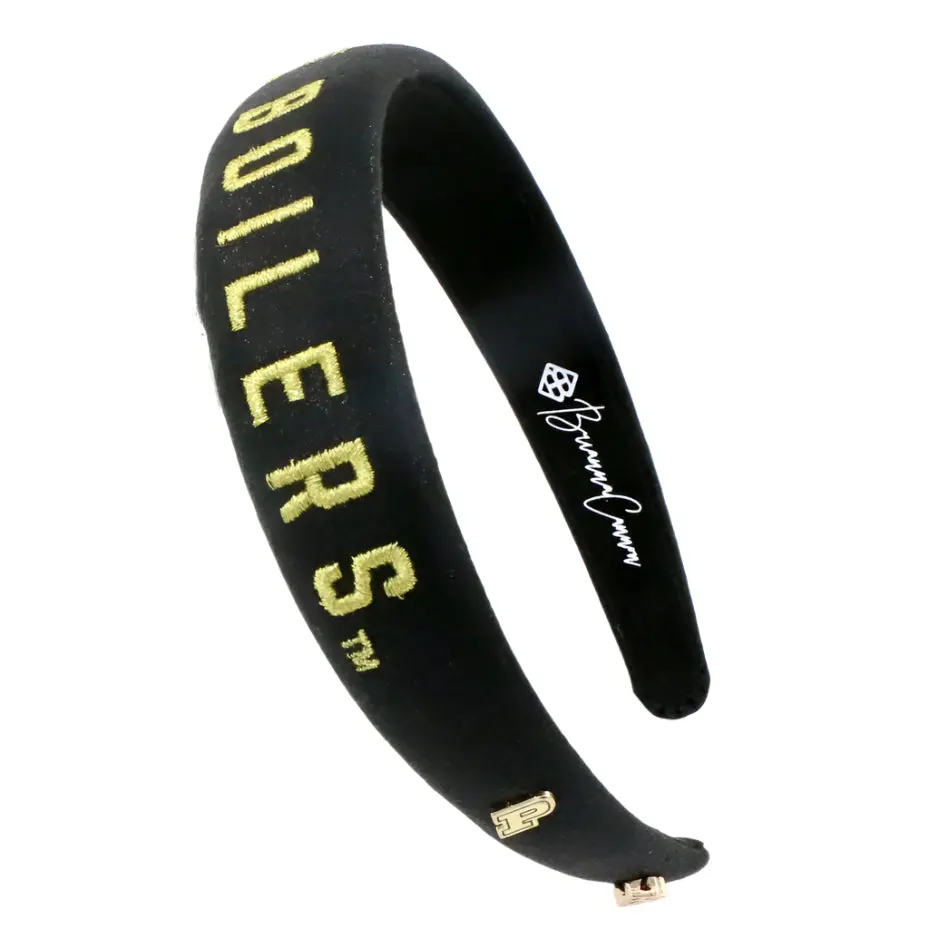 Purdue Black Thin Embroidered Headband