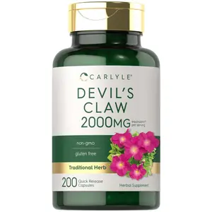 Carlyle Devils Claw 2000 mg | 200 Capsules | Concentrated Root Extract | Devils Claw Herbal Supplement | Non-GMO, Gluten Free Supplement