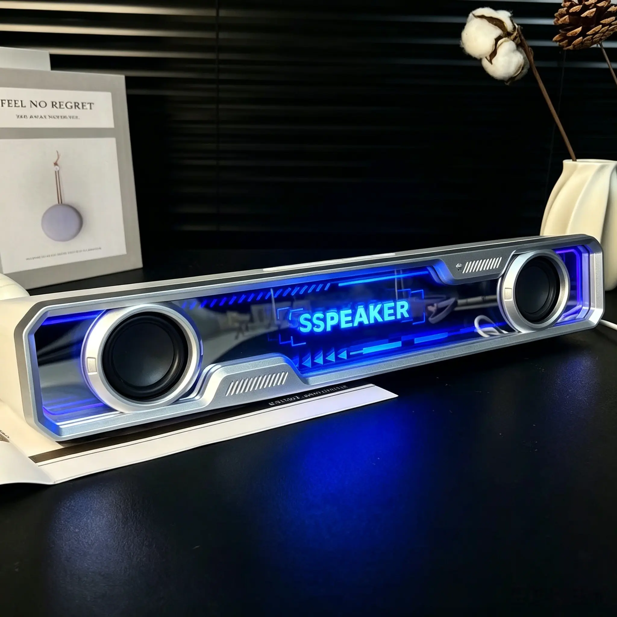 High-Quality Stereo Computer Speakers, PC Speakers, Wired Audio Strips, Computer Surround Soundbar, 4 Dynamic Lighting Modes, USB-Powered, Suitable for Desktops, Laptops, Mobile Phones