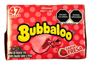 Bubbaloo Fresa Strawberry Bubblegum 47 Pieces
