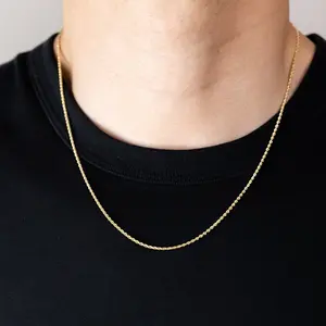 1.5mm 14K Gold Diamond Cut Solid Rope Chain - Model 0390