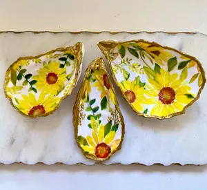 Sunflower Oyster Shell Ring Dish