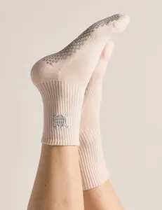 The Embroidered Crew Grip Sock