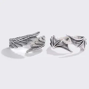 Angel and Devil Wings Couple Ring Personality All-match Birthday Gift