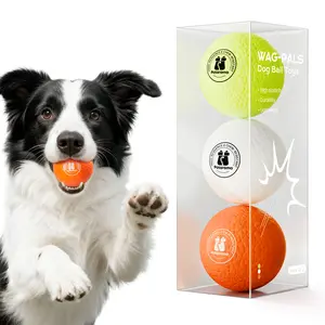 Potaroma Aggressive Chewer Dog Balls 3Pack, E-TPU Bouncy Floating Fetch Toys, 2.8 Inch for Small Large Dogs Indoor Outdoor Pool