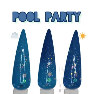 Pool Party | Blue Color Changing Nail Dip Powder, Blue Color Change Powder for nail art