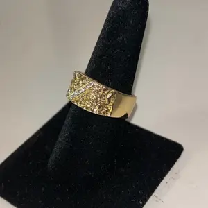 Nugget Ring for Men - Stone Band with Metal Coating - Fashion Accessory Jewelry