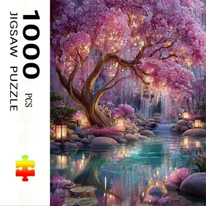 1000 Piece Tree & Hot Spring Puzzle, Large Adult Family Interactive Toy, DIY Home Decor Brain Challenge, Holiday Scene, Perfect Gift