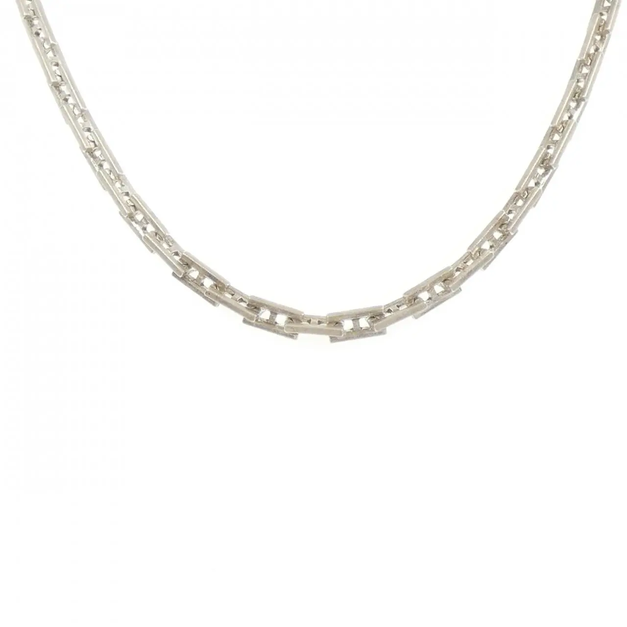 Pre-owned HERMÈS Sterling Silver 925 (Ag925) Small Leather Goods Hermes Heracles Silver Necklace