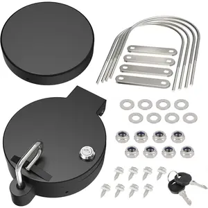 6" Conduit Carrier Kit, Aluminum Locking End Caps for 6 Inch PVC Pipe - Mounting Hardware Included, Spring-Loaded Latch, Weather-Resistant Door Gasket, No Drilling Required - Black