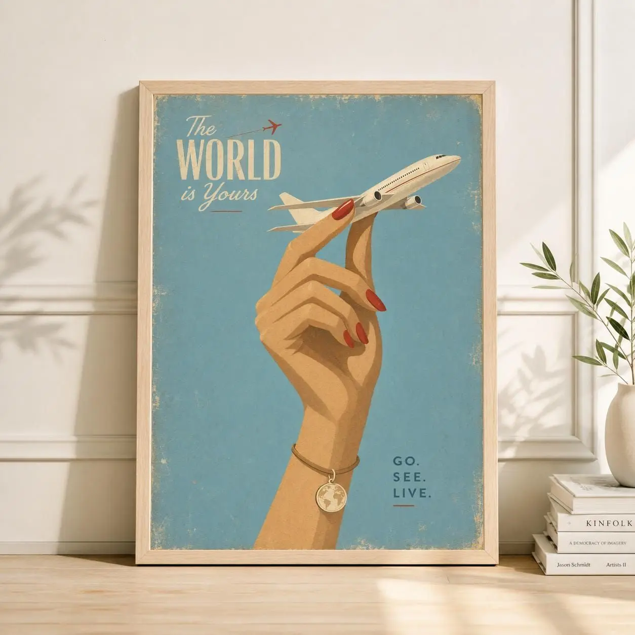 [SALE UP TO 40%] [Unframed] Vintage Airplane Poster, Mid Century Aircraft Print, Pilot Gift Artwork, Retro Travel Wall Art