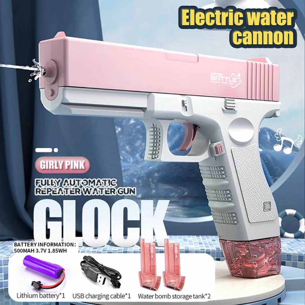 Luminous Flame Effect Electric Water Blaster, High-Speed Continuous Firing Auto Squirt Gun, 320cc Large Capacity & 32 FT Range, Ultimate Summer Outdoor Fun Toy