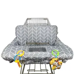 Shopping Cart Cover for Baby Cotton High Chair Cover, Reversible, Machine Washable for Infant, Toddler, Boy or Girl (Grey Arrow Print)