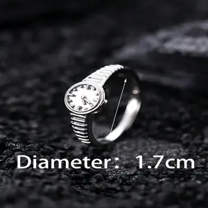1 Piece Rings Watch Unique Fake Rings Gift Fashion Display Girls Cannot graceful Luxury For Time Watch Decoration ladies style For Gift resizable