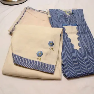 Punjabi Suits Handwork Machine Work Cotton V-Neck Slim-Fitting Suit for Weddings, Ceremonies & Special Events Overall Traditional Formal