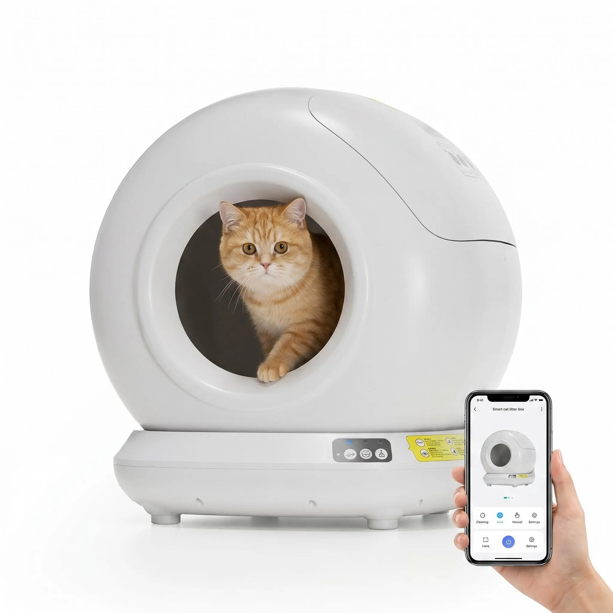 Smart Self-Cleaning Cat Litter Box, 78L Low-Noise Pet Litter Box with 2.4G Wi-Fi, App Control & Smart Sensors, Safe Protection, Easy Setup, Maintenance & Cleaning