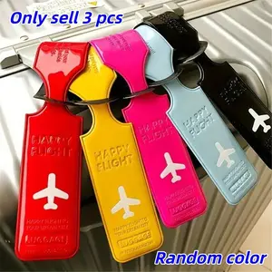 Random Color Luggage Labels, 3 Counts/set Colorful Travel Bag Labels, Travel Accessories for Women & Men, Travel Essentials, Travel Supplies