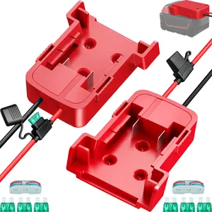 2-Pack 18V for Milwaukee M18 Battery Adapter for Power Wheels: Power Tool Drill Battery Adapter Converter for Power Wheels RC Car DIY Battery Connector Upgrade Conversion Kit with 30A Fuses 12AWG Wire Electric Drill to Angle Grinder Adapter