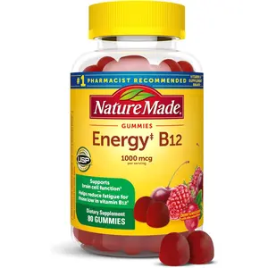 tamin B12 Gummies 1000 mcg per serving, Dietary Supplement for Energy Metabolism Support, B12 Vitamins, 80 Gummy Vitamins, 40 Day Supply