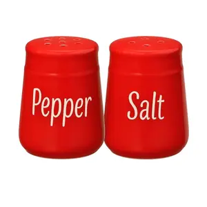 Home Collection Red Ceramic Salt and Pepper Shaker Set 2oz