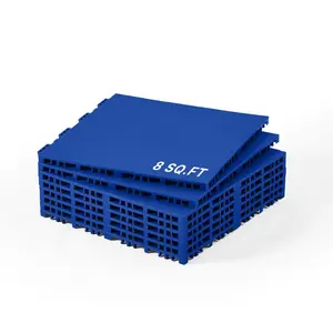 VEVOR Dryland Tiles for Hockey Floor Mat, 12x 12 in 8 Pcs Interlocking Versatile Training Surface, Dance Floor Tiles, Hockey Training Equipment Board for Shooting (Red, 8 sq. ft/Box)