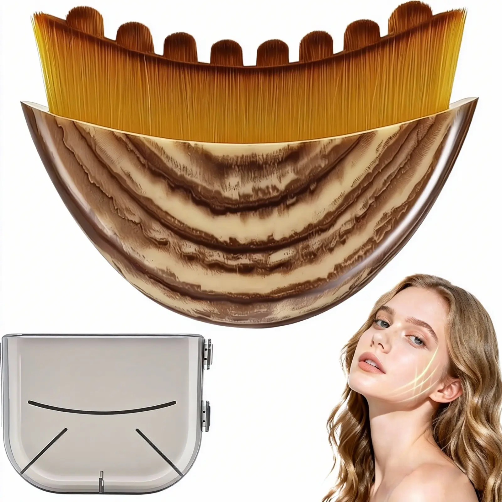 Lymphatic Contour Face Brush, Manual Lymphatic Drainage Massager, Natural Makeup Brushes with Durable Soft Bristles, Hypoallergenic Ergonomic Facial Cleansing Brush for Sculpting Face Lifting Device summerwins,summerwins