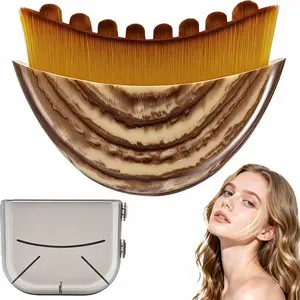 Lymphatic Contour Face Brush, Manual Lymphatic Drainage Massager, Natural Makeup Brushes with Durable Soft Bristles, Hypoallergenic Ergonomic Facial Cleansing Brush for Sculpting Face Lifting Device summerwins