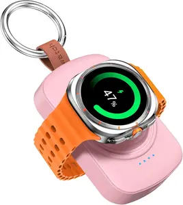 SX X27 Portable Charger for Samsung Galaxy Watch 8/8 Classic/Ultra/7, 1800mAh Charger for Samsung Watch FE/6/6 Classic/5/5 Pro/4/4 Classic/3/Active 2, with Keychain, Accessories, Wearable, Smartwatch Accessories, Wearable Tech Accessories