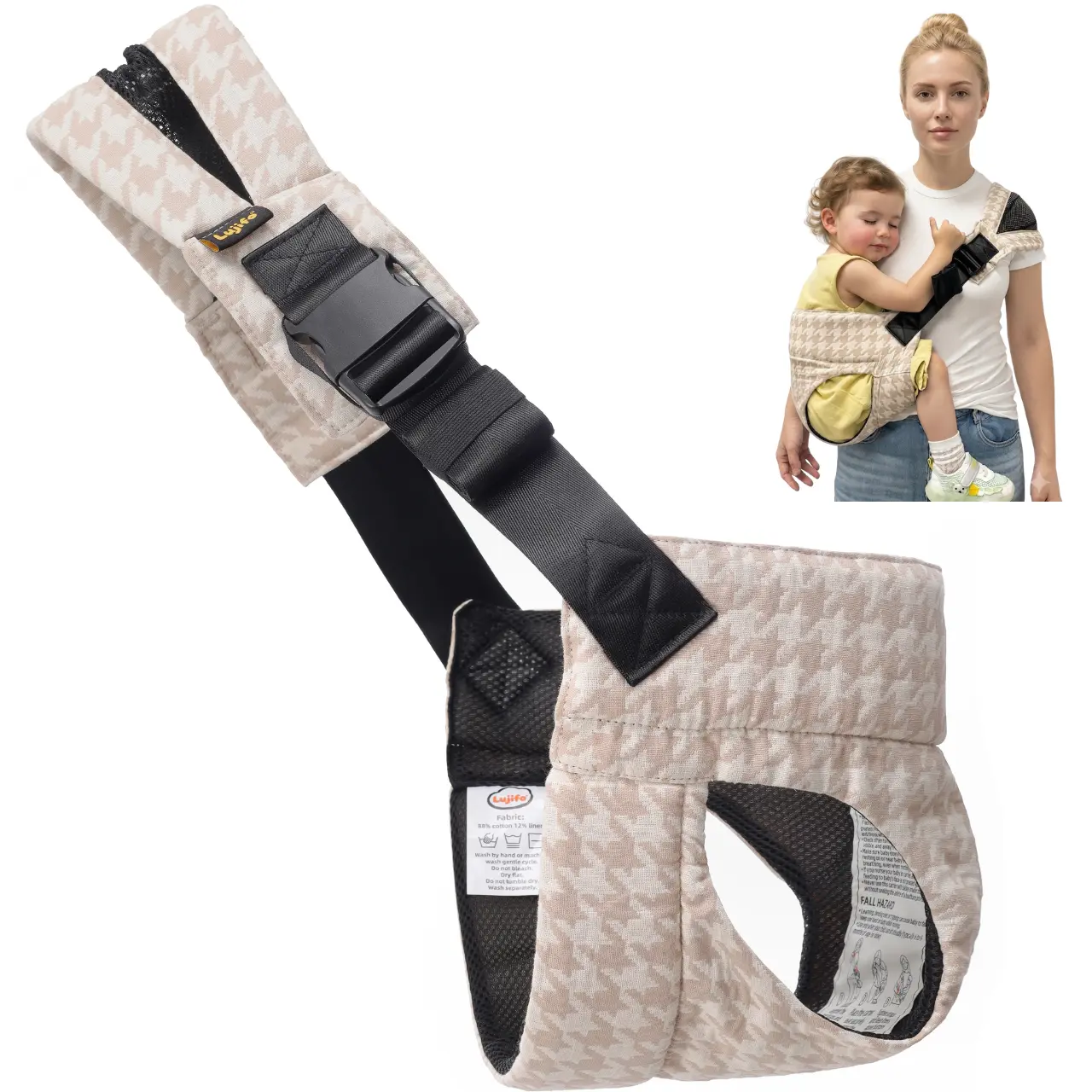 2026 LUJIFO New Summer Cutout Baby Sling Carrier, Lightweight Side Carry Design, Ventilated Hole Cushion for Enhanced Support and Pressure Relief