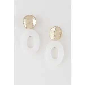 MINIMAL STONE DISK EARRINGS