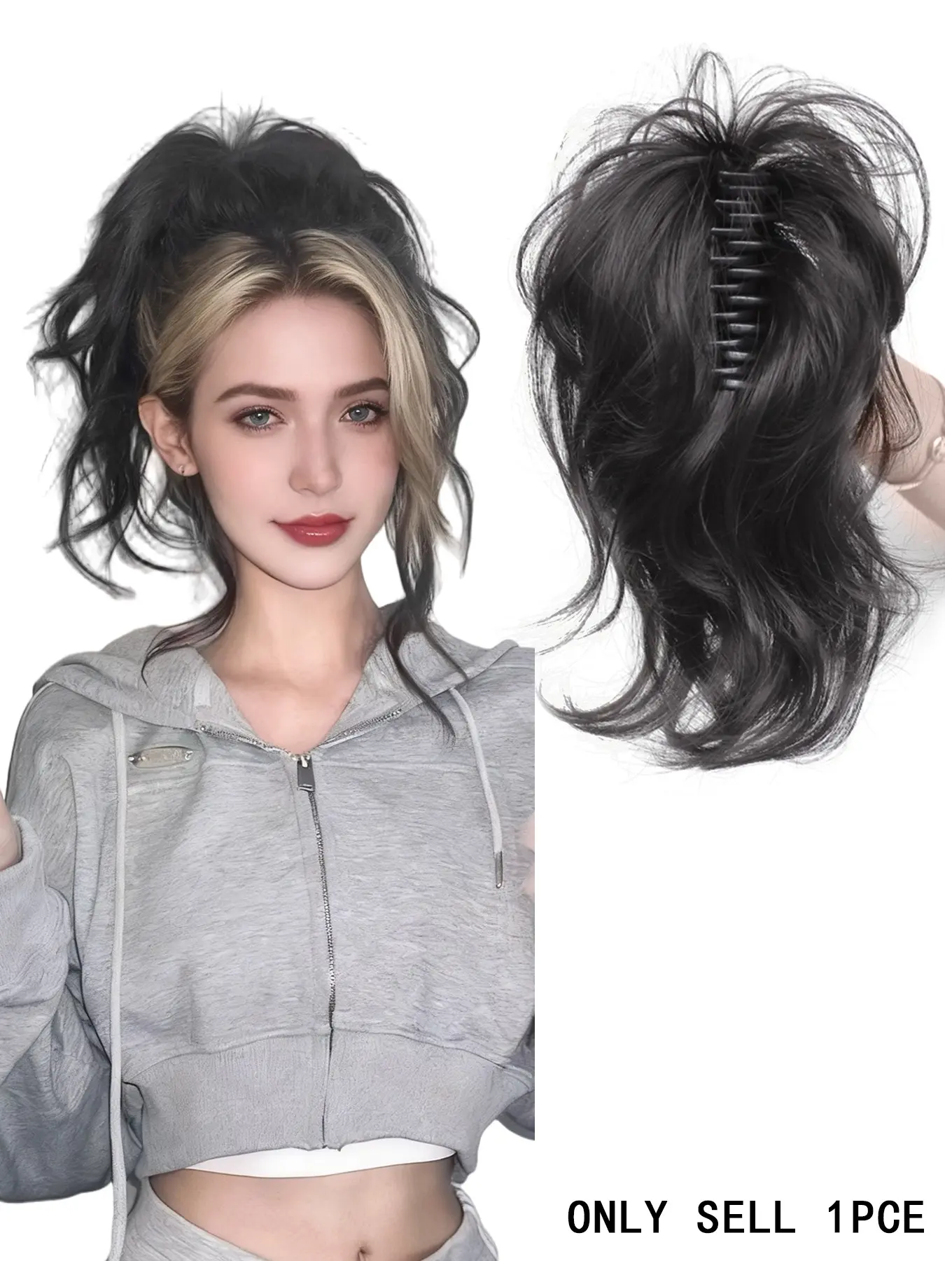 Short Claw Clip Ponytail Extension, Short Wavy Premium Synthetic Fiber Hair Extensions, 12 Inch Elegant Short Hair for Women Daily and Holiday Use, Synthetic Hairpieces, Synthetic Artificial Hair