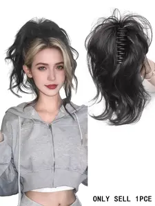 Short Claw Clip Ponytail Extension, Short Wavy Premium Synthetic Hair Extensions, 12 Inch Elegant Short Hair for Women Daily and Holiday Use, Synthetic Hairpieces