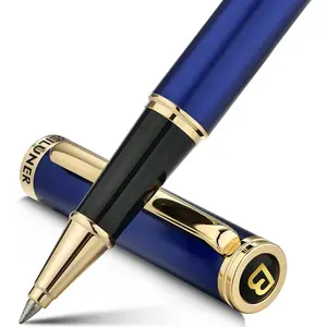 Luxury Rollerball Pen with 24K Gold Trim, Noble and Elegant Designs, Ink Refill, Best Roller Ball Pen Gift Set for Men & Women, Professional Executive Office Nice Pens