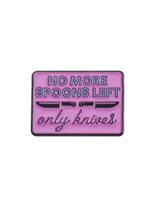 Letter & Knife Design Brooch, Fashion Casual Pink Clothes Brooch for Women & Men, Trendy All-match & Exquisite Brooch for Party, Daily Clothing Decor
