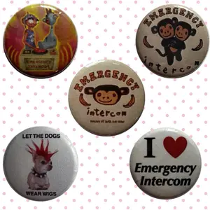 Emergency intercom merch 1.25 inch Pin Button Badge - Enya and drew Emergency Intercom Podcast pinback buttons pins - handmade