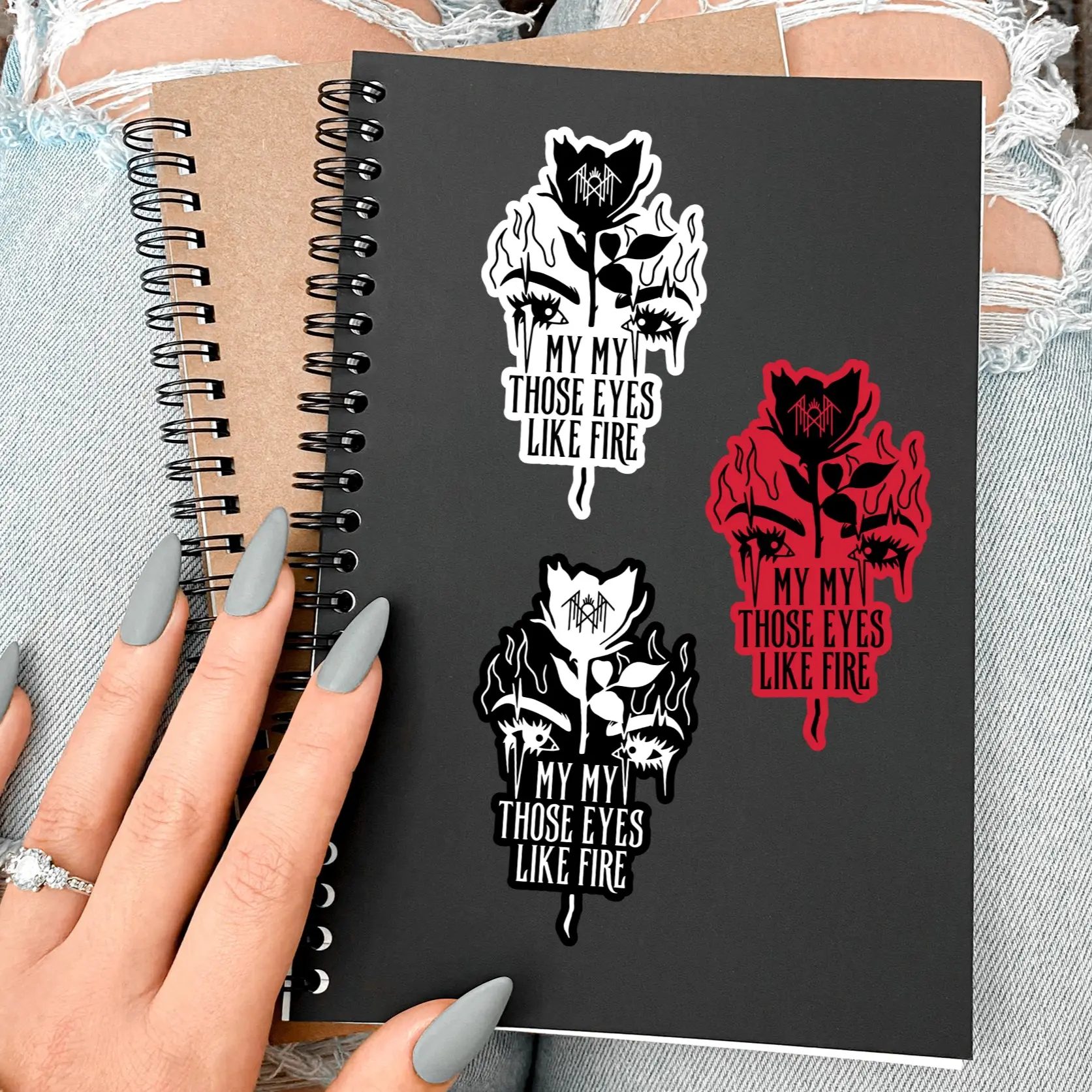 My My Those Eyes Like Fire Sleep Token Sticker, Take Me Back to Eden Song Lyric Aesthetic Band Sticker for Notebooks, Laptops & Water Bottles, Perfect Gift for Worship Fans, Alt Girls, Metalheads & Alternative Music Lovers