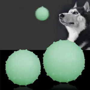 Dog Chew Toy Pet Night Glowing Ball Puppy Molar Interactive Rubber Luminous Balls