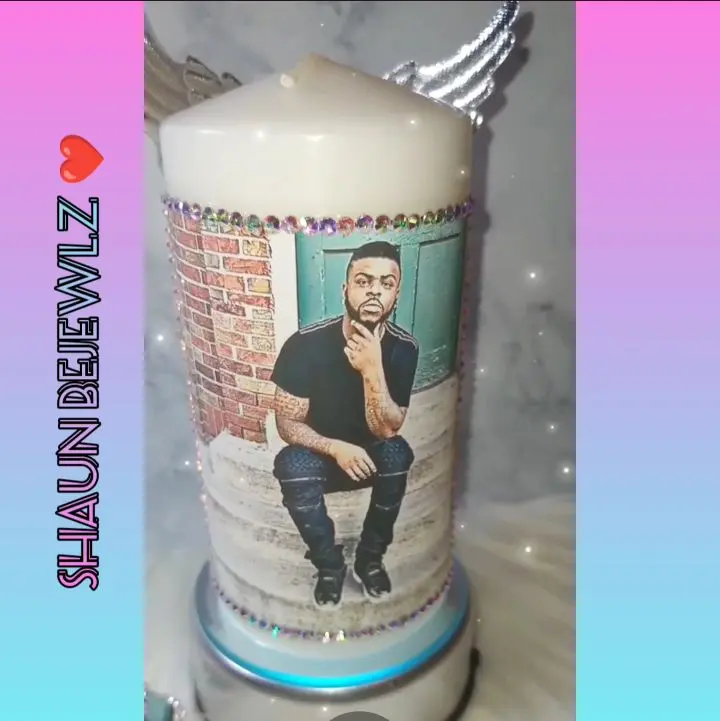 Memorial Keepsake Candles - Personalized Candle with Photograph, Beaded Base, and Angel Design  #Keepsake Candle #HomeDecor #Memories
