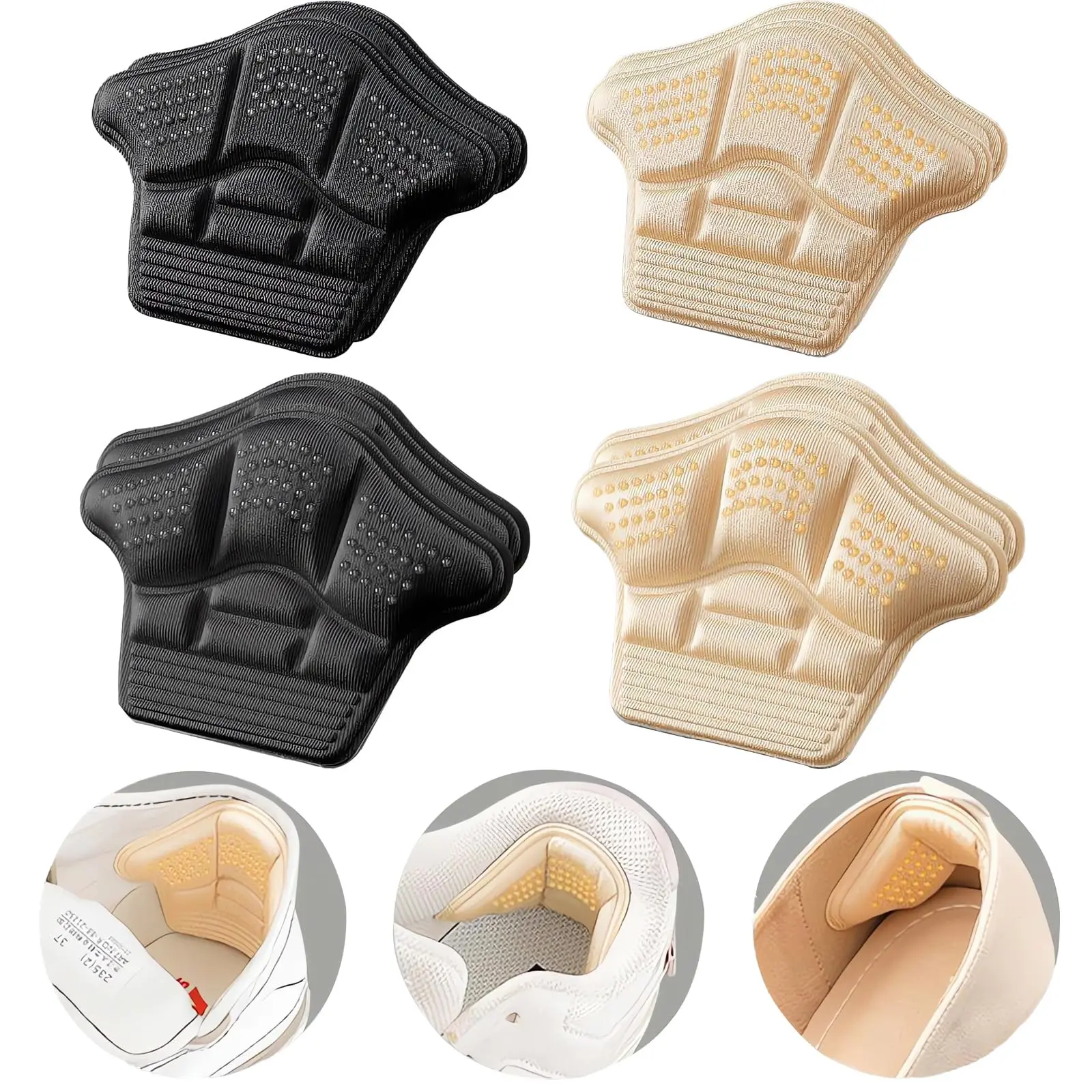 Back of Heel Cushion Inserts, Reduces friction contact on heel skin while walking