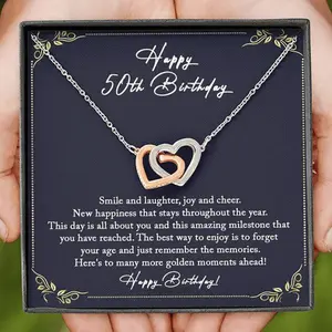 50th Birthday Gift for Women, 50th Birthday Gift For Her, 50th Birthday Necklace, 50 Year Old Gift Ideas, Fifty and Fabulous Gift Idea, Jewelry Message Card, Necklace Gifts For Birthday, Anniversary, Christmas Day, Thanksgiving