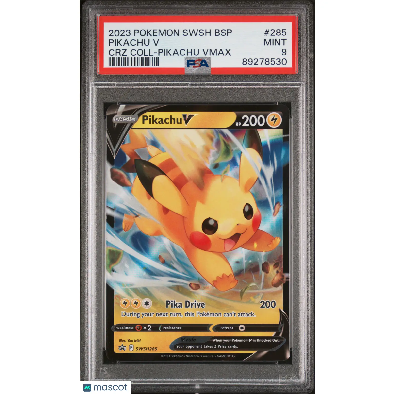 PSA 2023 Pokémon TCG Pikachu V #285 Promo 9 Graded Card