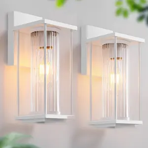 Outdoor Lights for House, Large Porch Wall Lights Outdoor, White Wall Sconce Lamp, Exterior Front Wall Lights, Waterproof Anti Rust Outside Coach Lights for House, Patio, Garage