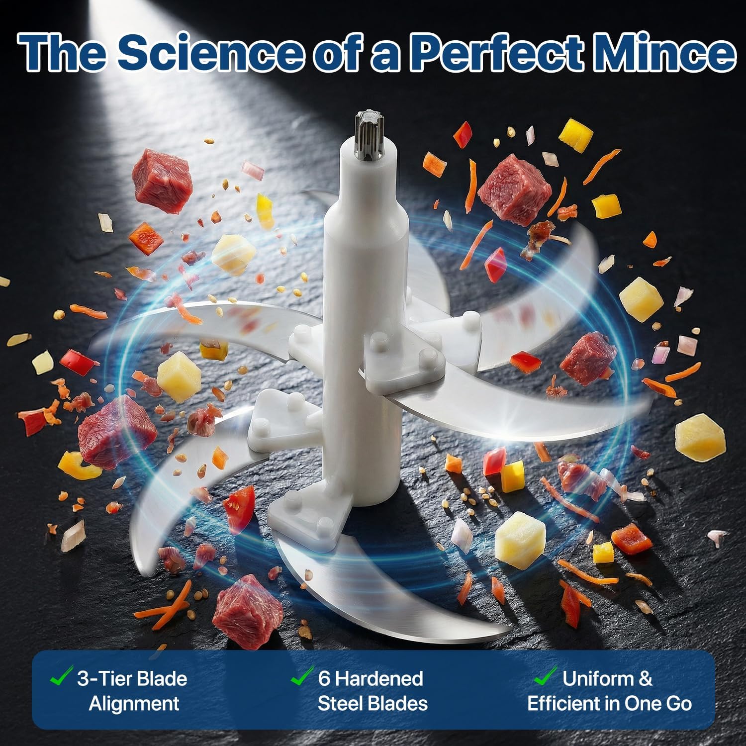 Stainless Steel Electric Meat Grinder, 5L Home Food Processor, Multifunctional Chopper Slicer