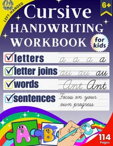 Left-Handed Cursive Handwriting Workbook for Kids: Mastering Cursive Writing for Left-Handed Children